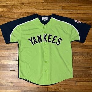 Starter New York Yankees Vintage Jersey Lime Green Blue Jersey Men’s Large